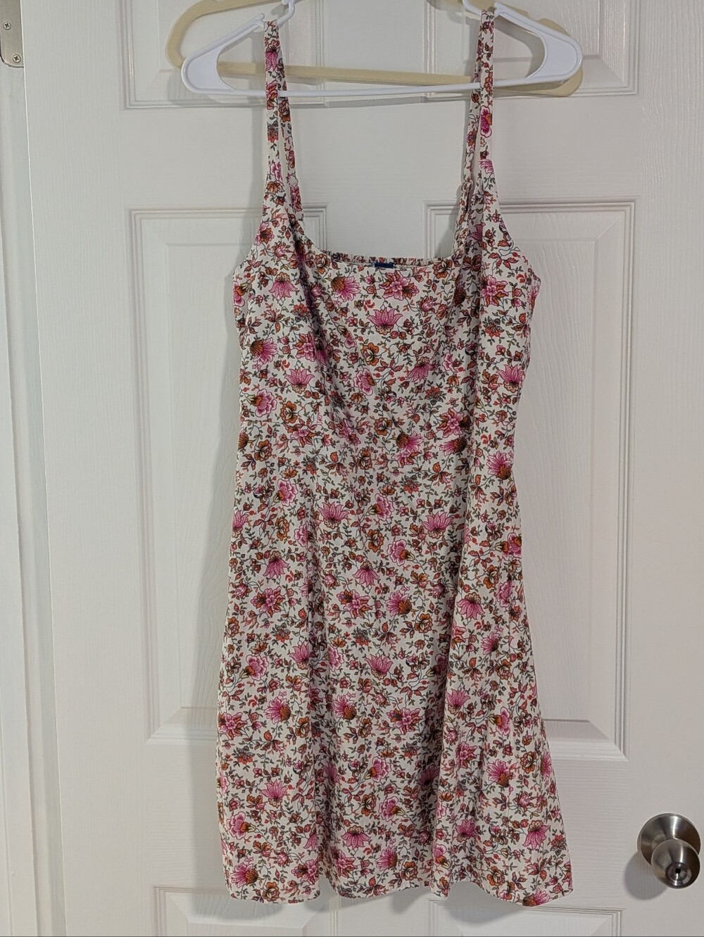 Old Navy Pink Floral Mini Sundress Cami Linen Rayon M Medium